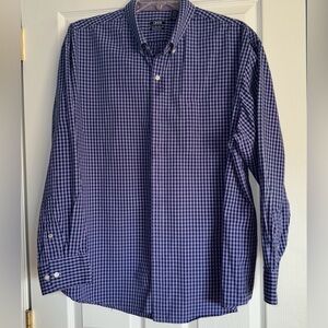 Izod premium essentials men’s 2XL XXL long sleeve gingham Purple Navy Checkered